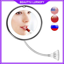 Load image into Gallery viewer, LED Mirror Light Makeup Mirror with Led Light Flexible 10X Magnifying Mirrors Light
